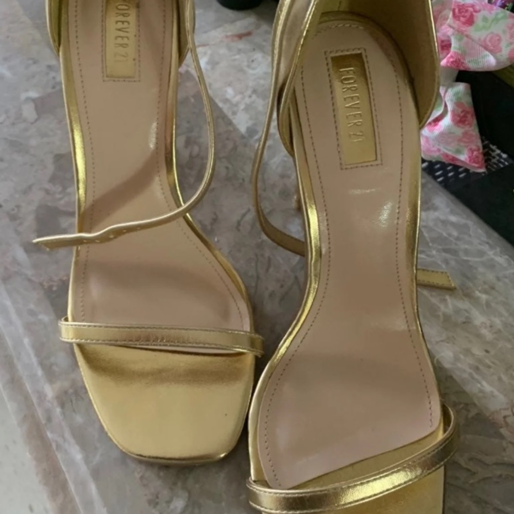 Forever 21 gold heels